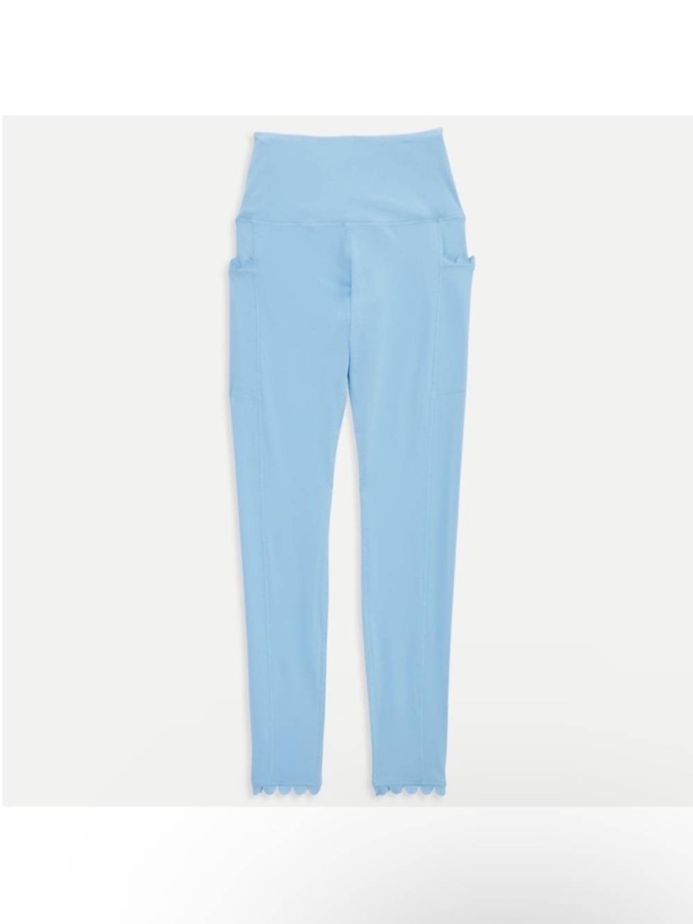 Light Blue Scallop Trim Active Leggings - Picture 4 of 4